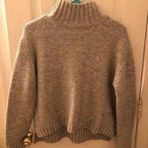 Gray turtleneck sweater
